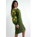 Boho Style Ukrainian Embroidered Mini Dress "Charm 2" green/yellow